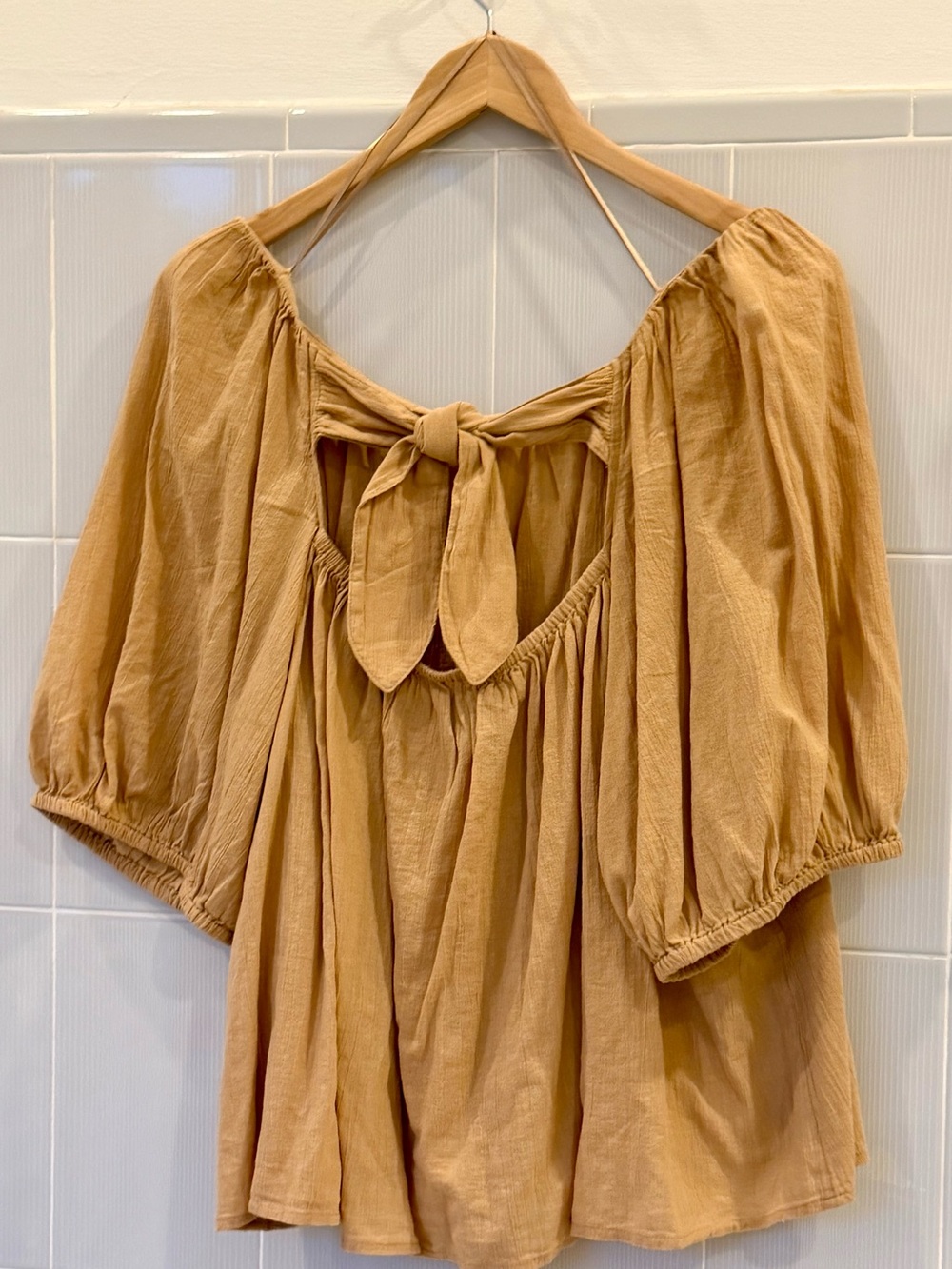 NWT Tie-Back Peasant Blouse